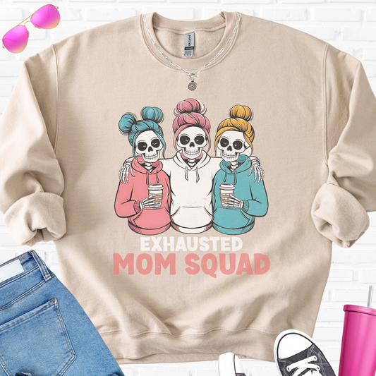 Exhausted Mom Squad Crewneck
