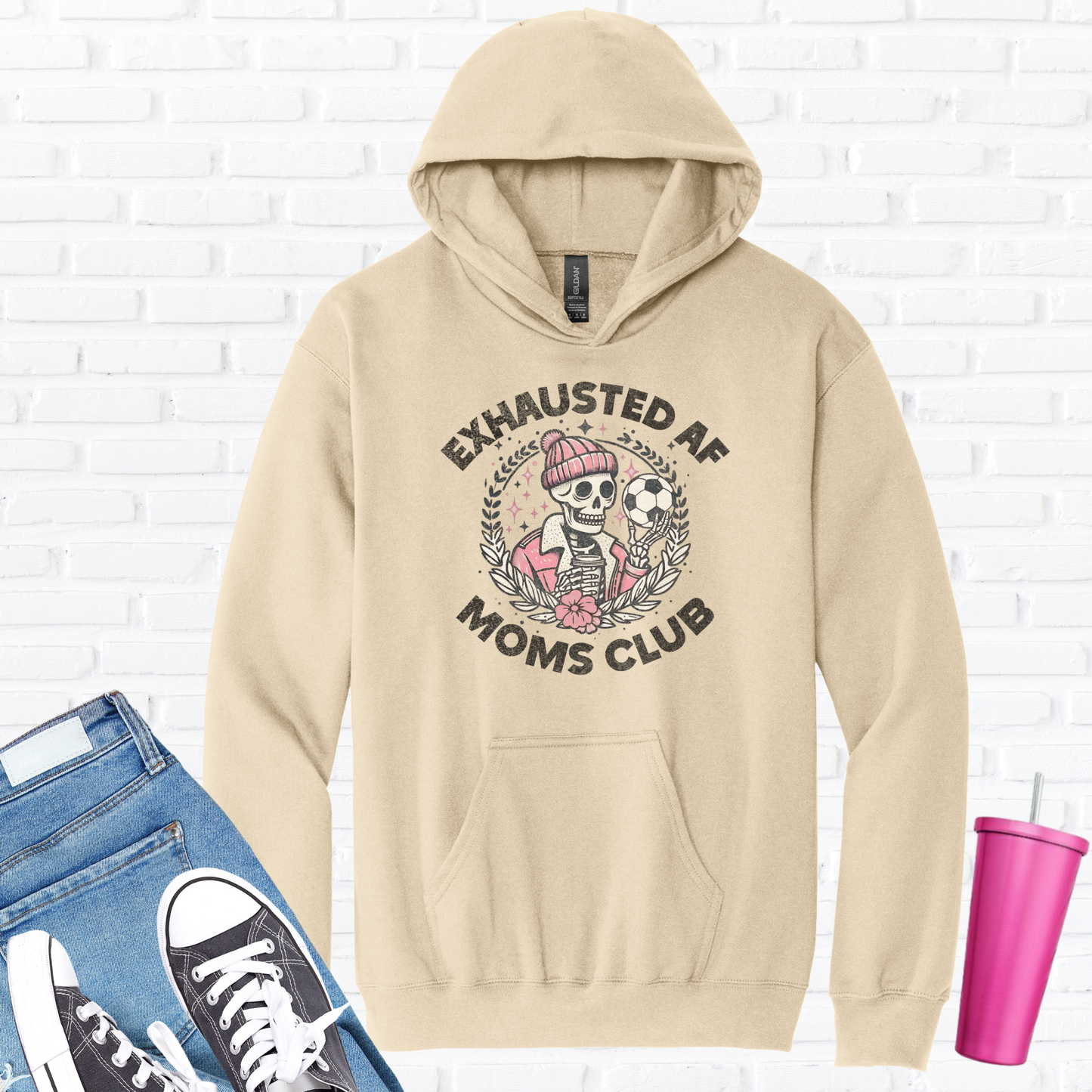 Exhausted AF Soccer Moms Club Hoodie