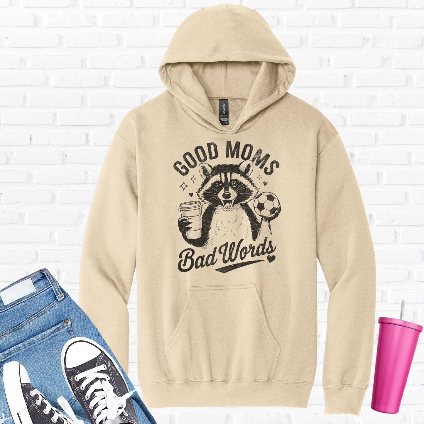 Good Mom Bad Words Soccer Hoodie
