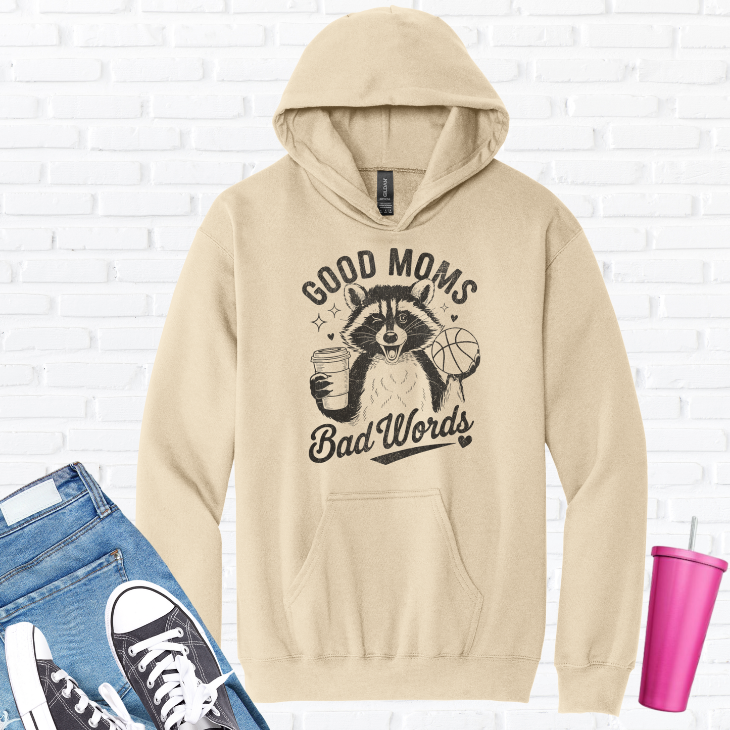 Good Mom Bad Words Basketball Hoodie