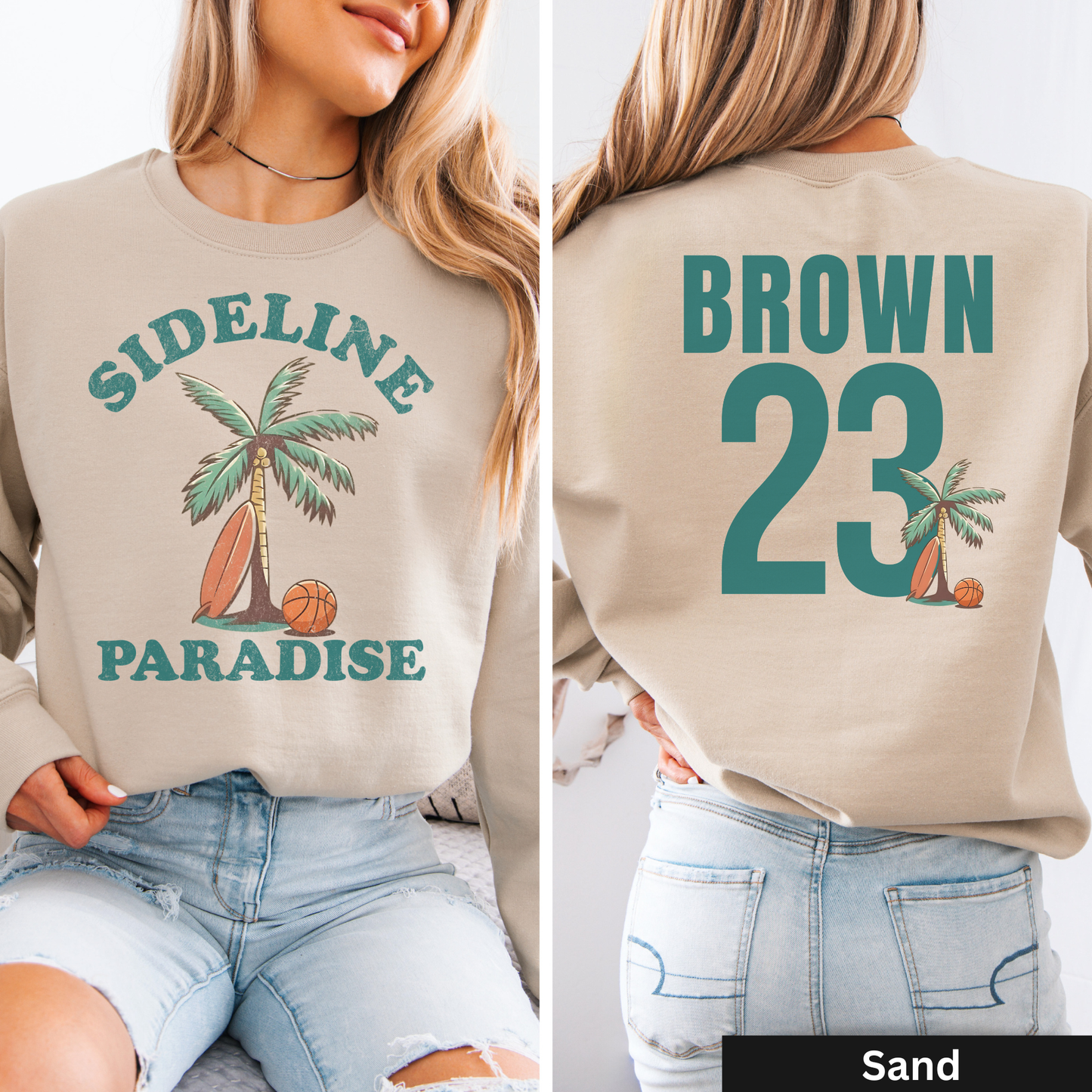 Sideline Paradise Basketball Crewneck