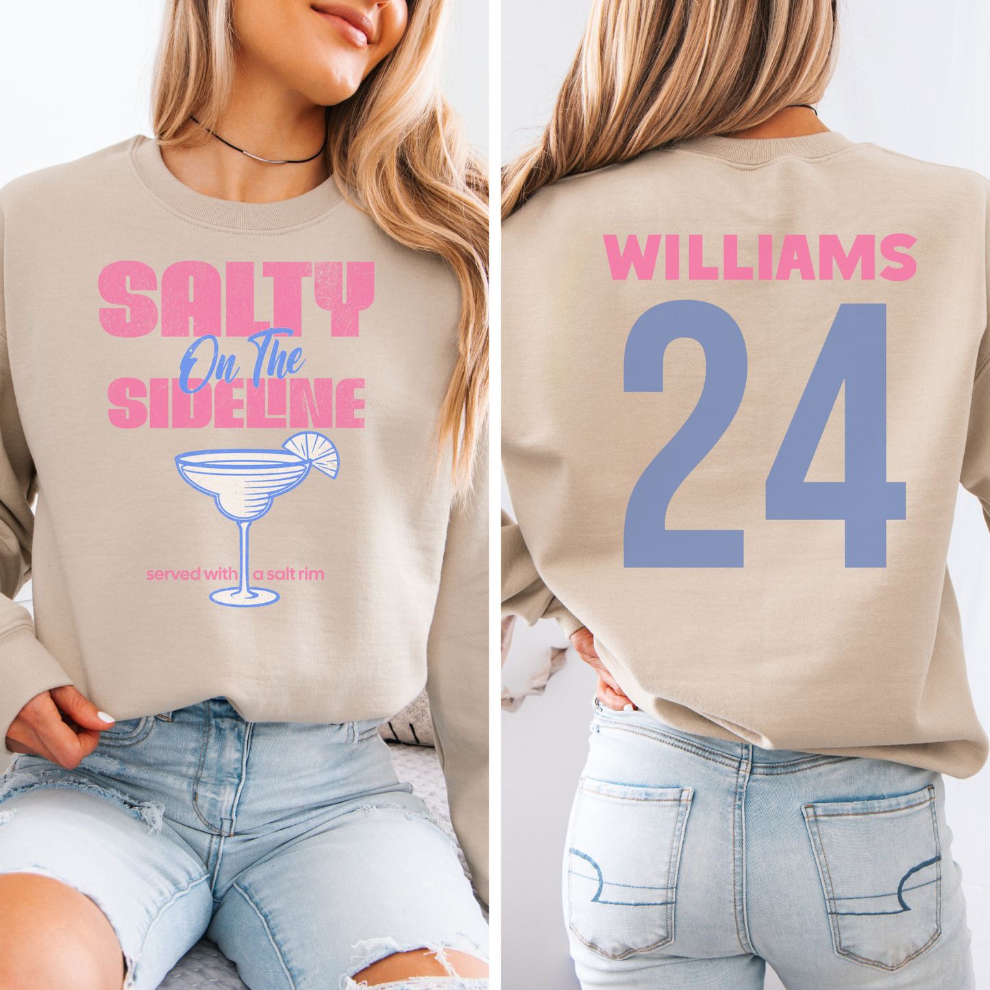 Salty On The Sideline Salt Rim Crewneck