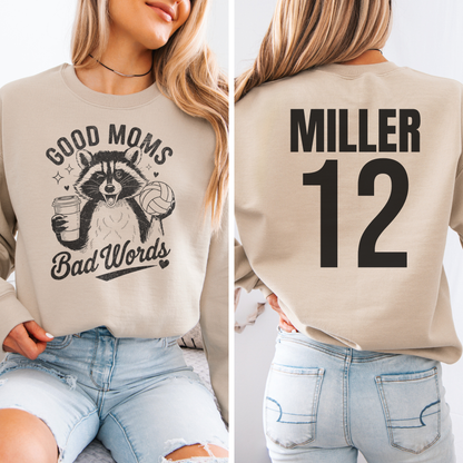 Good Moms Bad Words Volleyball Crewneck