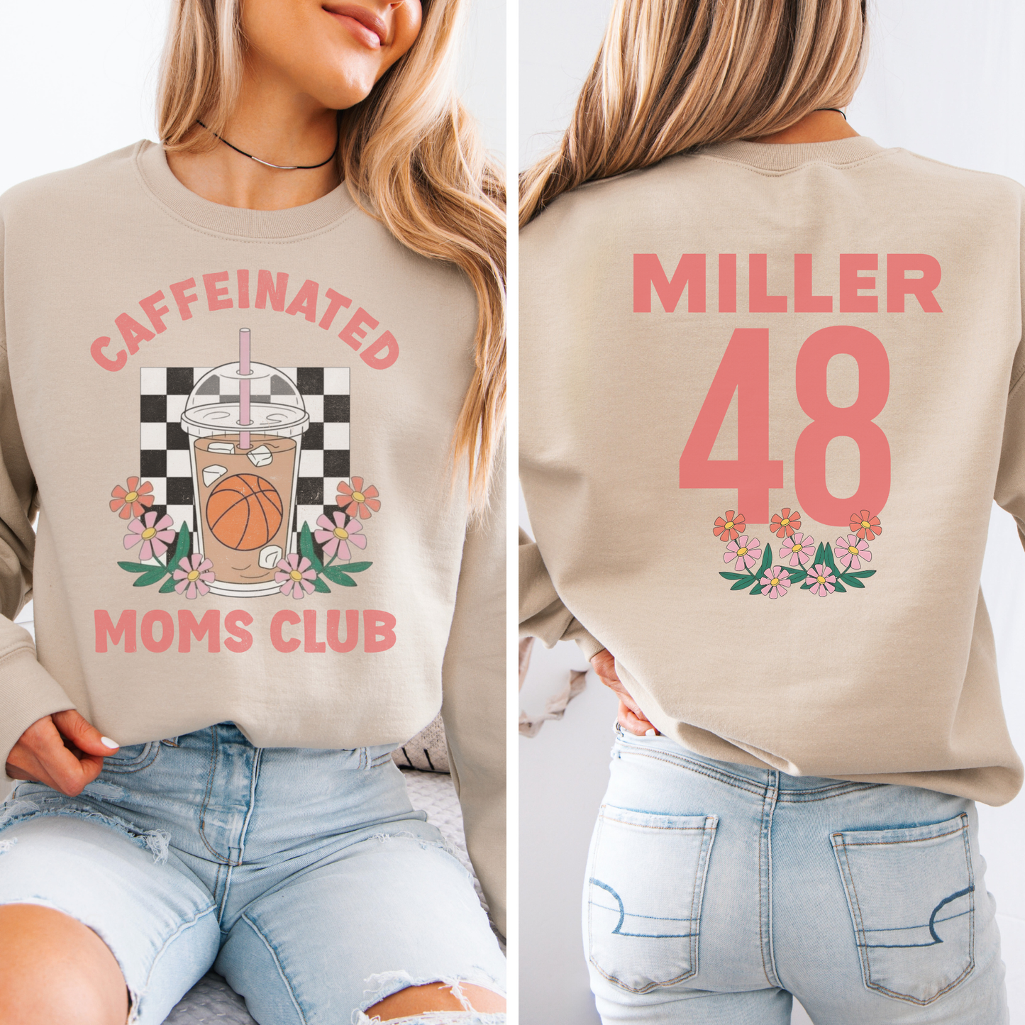 Caffeinated Moms Basketball Club Crewneck