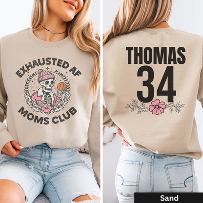 Exhausted AF Basketball Moms Club Crewneck