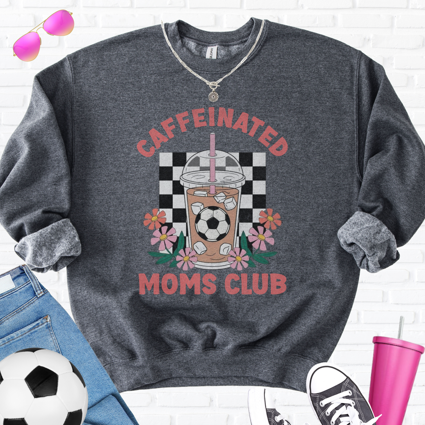 Caffeinated Moms Soccer Club Crewneck