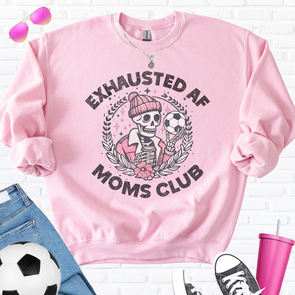 Exhausted AF Soccer Moms Club Crewneck