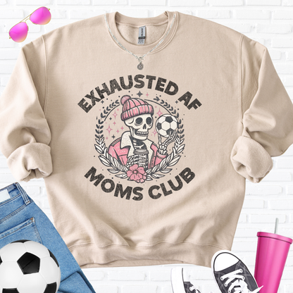 Exhausted AF Soccer Moms Club Crewneck