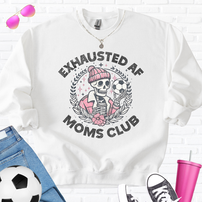Exhausted AF Soccer Moms Club Crewneck