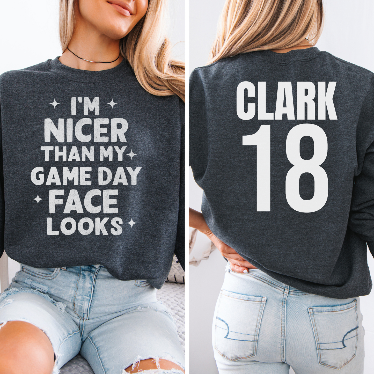 I'm Nicer Than My Game Day Face Crewneck