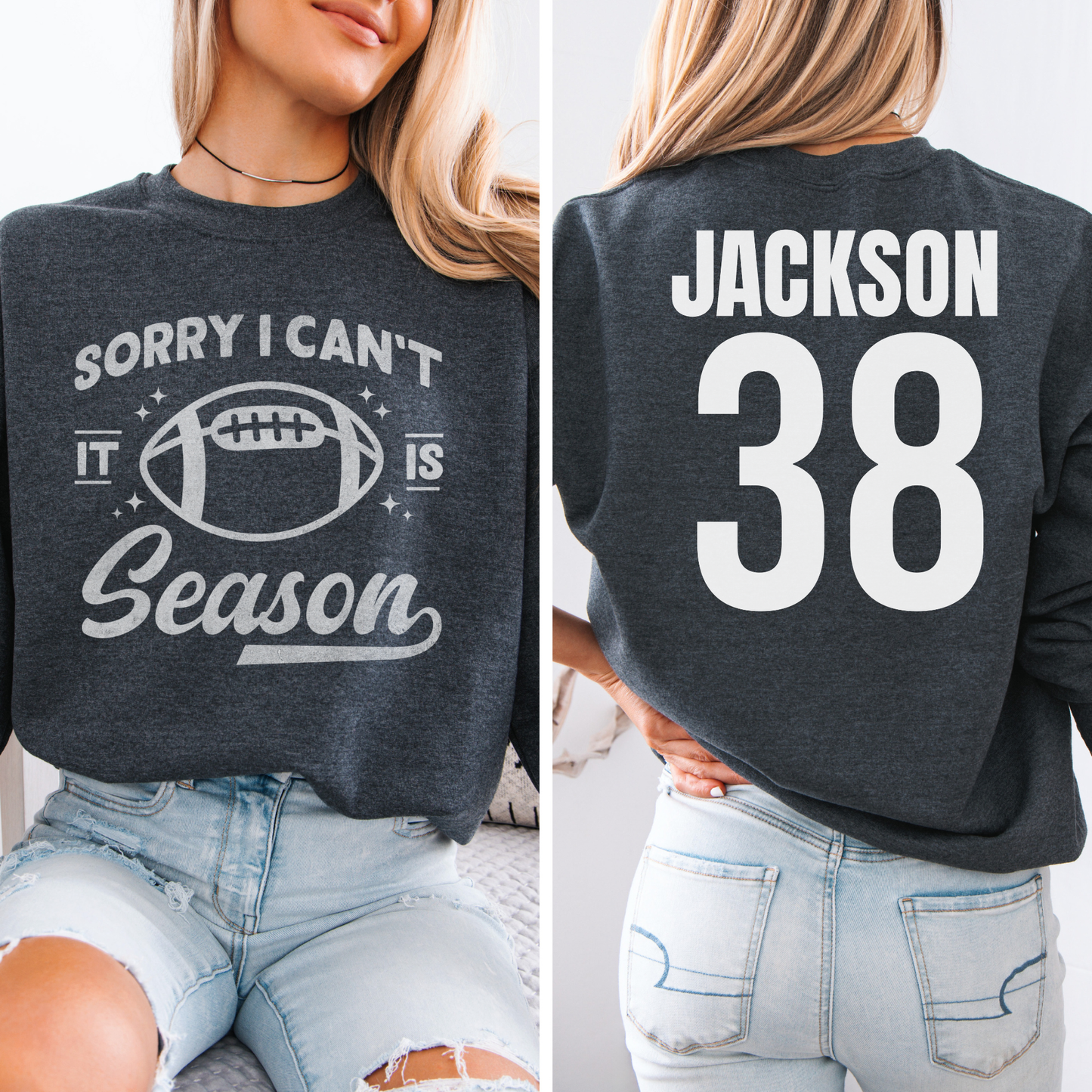 Sorry I Can't Football Season Crewneck