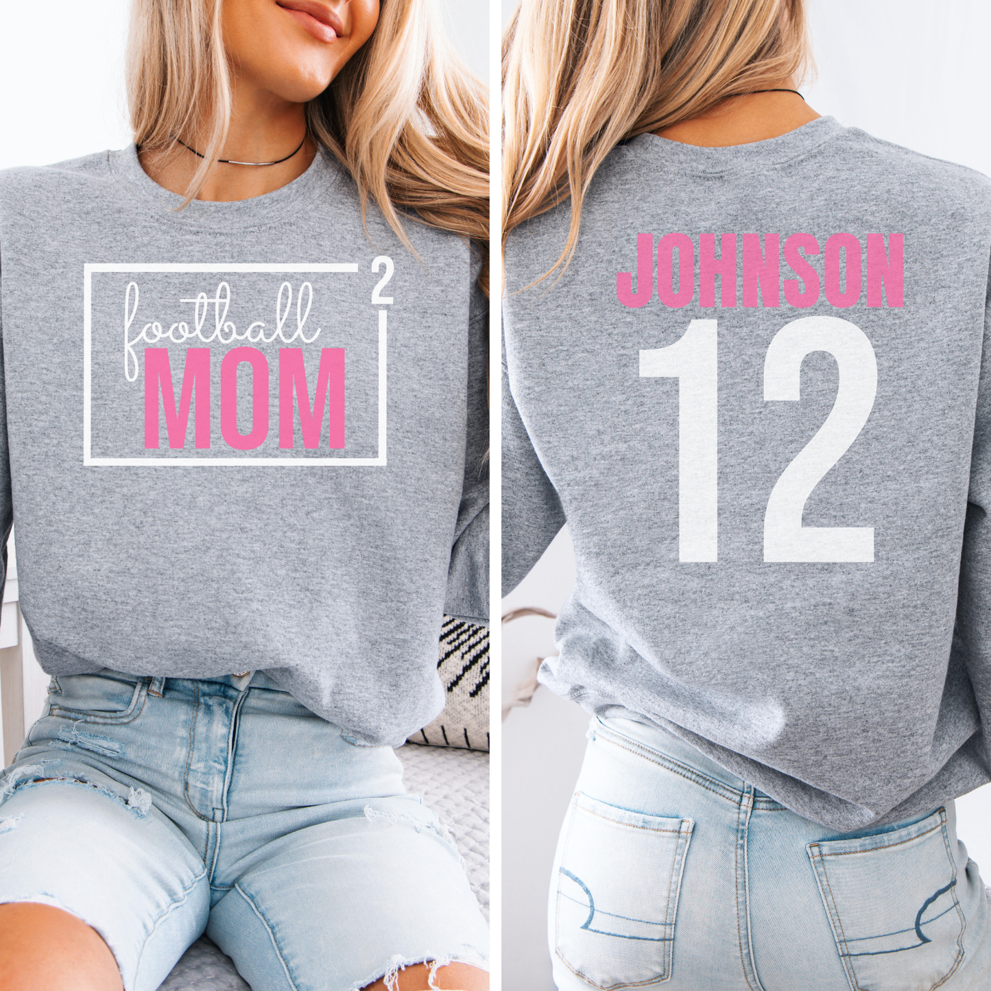 Football Mom Squared Crewneck