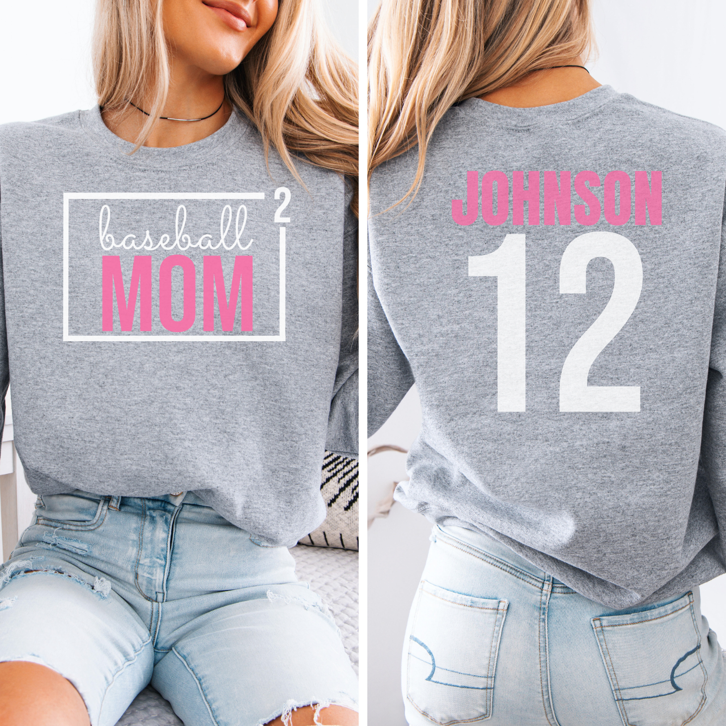 Baseball Mom Squared Crewneck