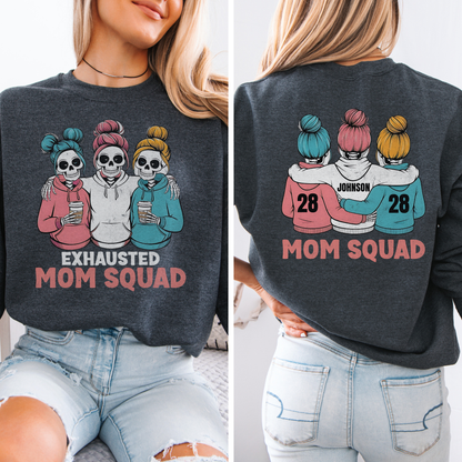Exhausted Mom Squad Crewneck