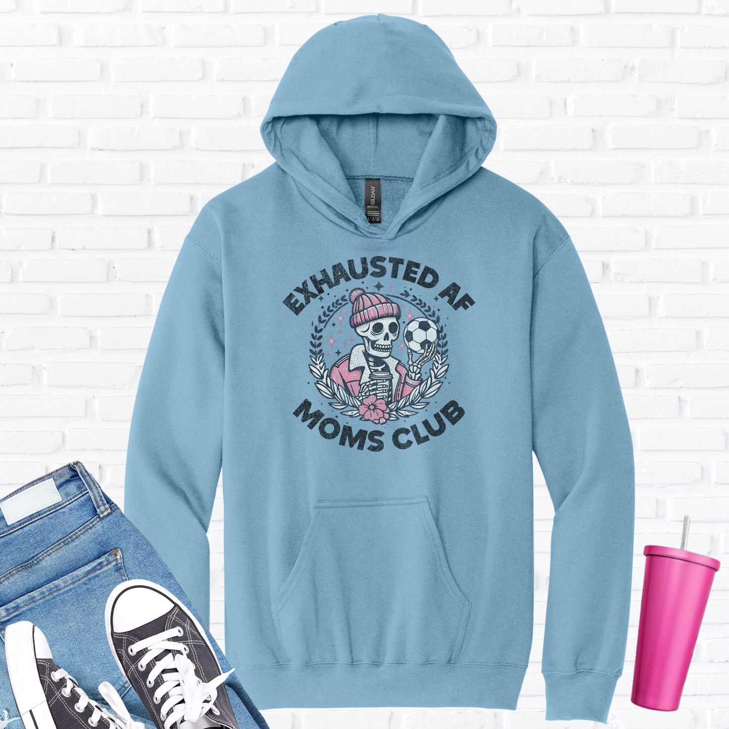 Exhausted AF Soccer Moms Club Hoodie