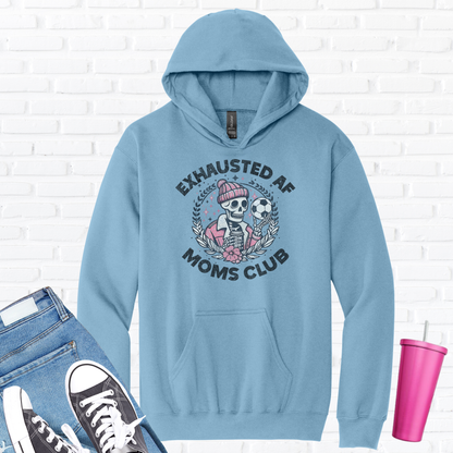 Exhausted AF Soccer Moms Club Hoodie