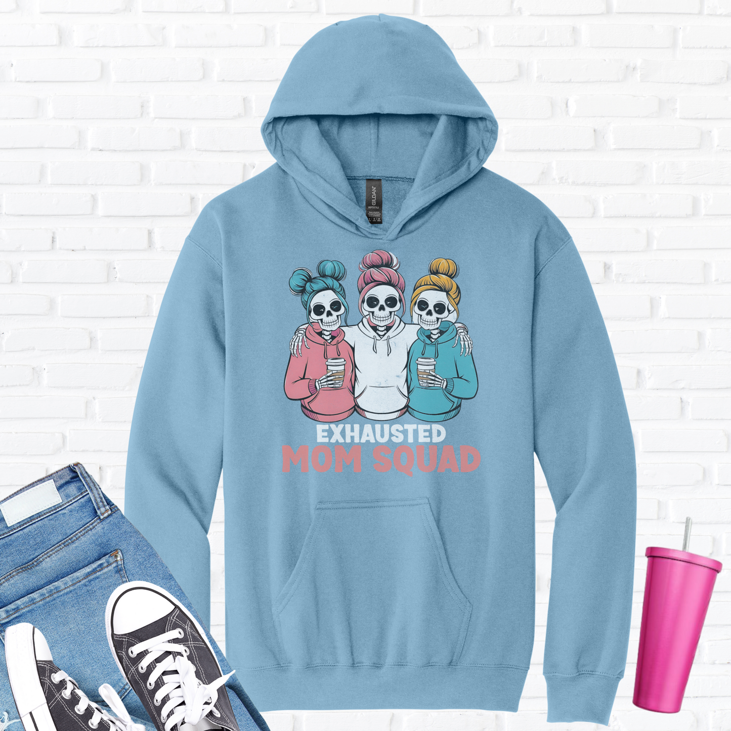 Exhausted Mom Squad Hoodie