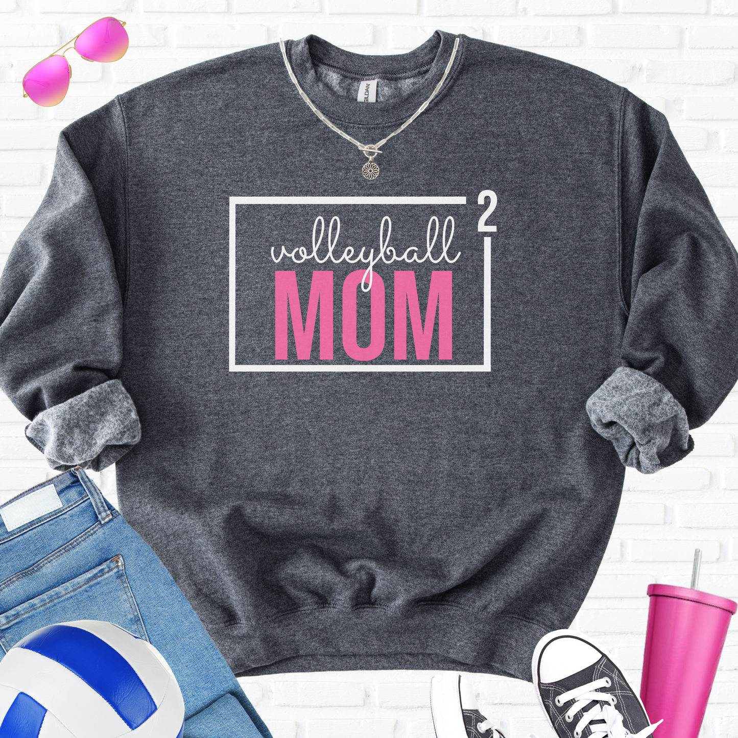 Volleyball Mom Squared Crewneck