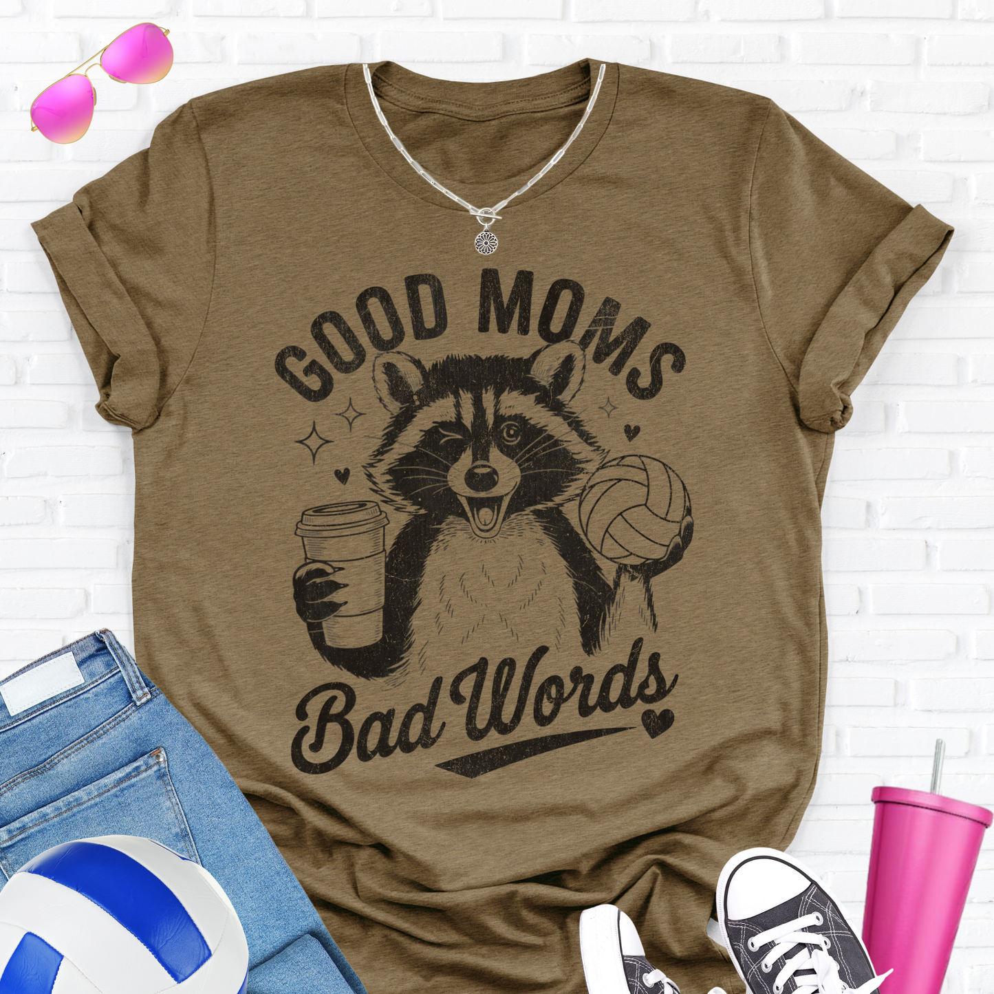 Good Moms Bad Words Volleyball T-Shirt