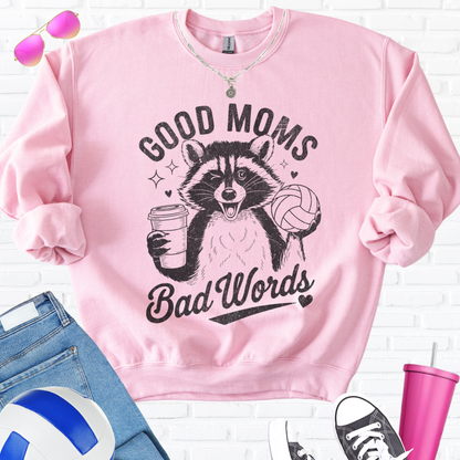 Good Moms Bad Words Volleyball Crewneck