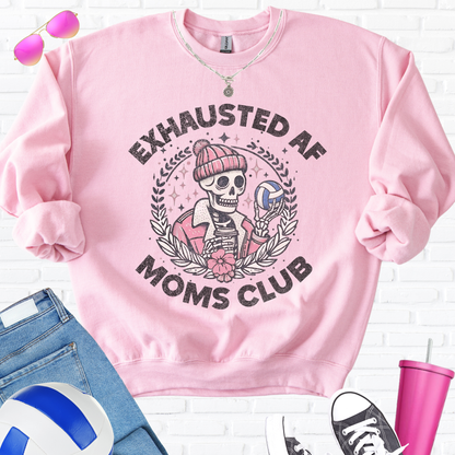 Exhausted AF Volleyball Moms Club Crewneck