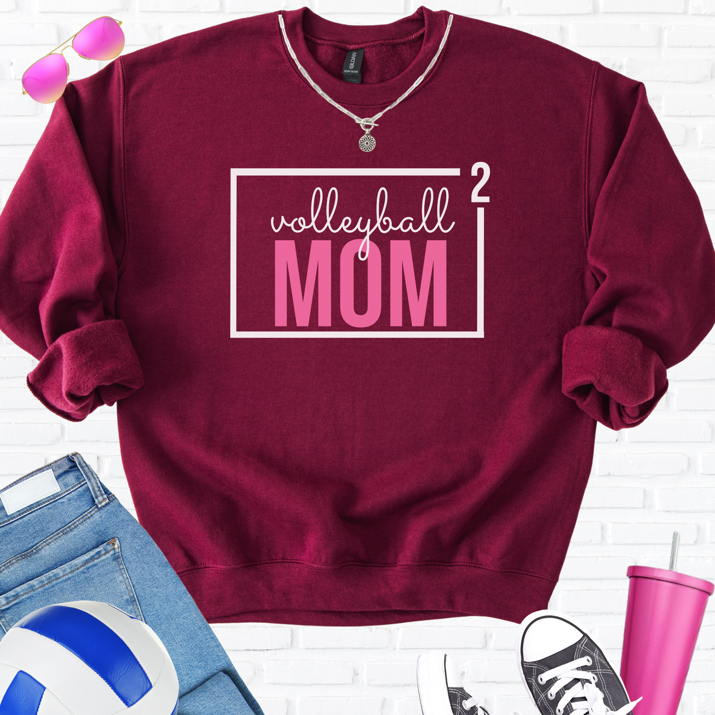Volleyball Mom Squared Crewneck
