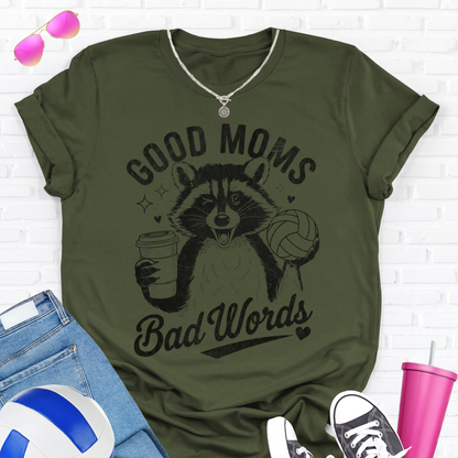 Good Moms Bad Words Volleyball T-Shirt