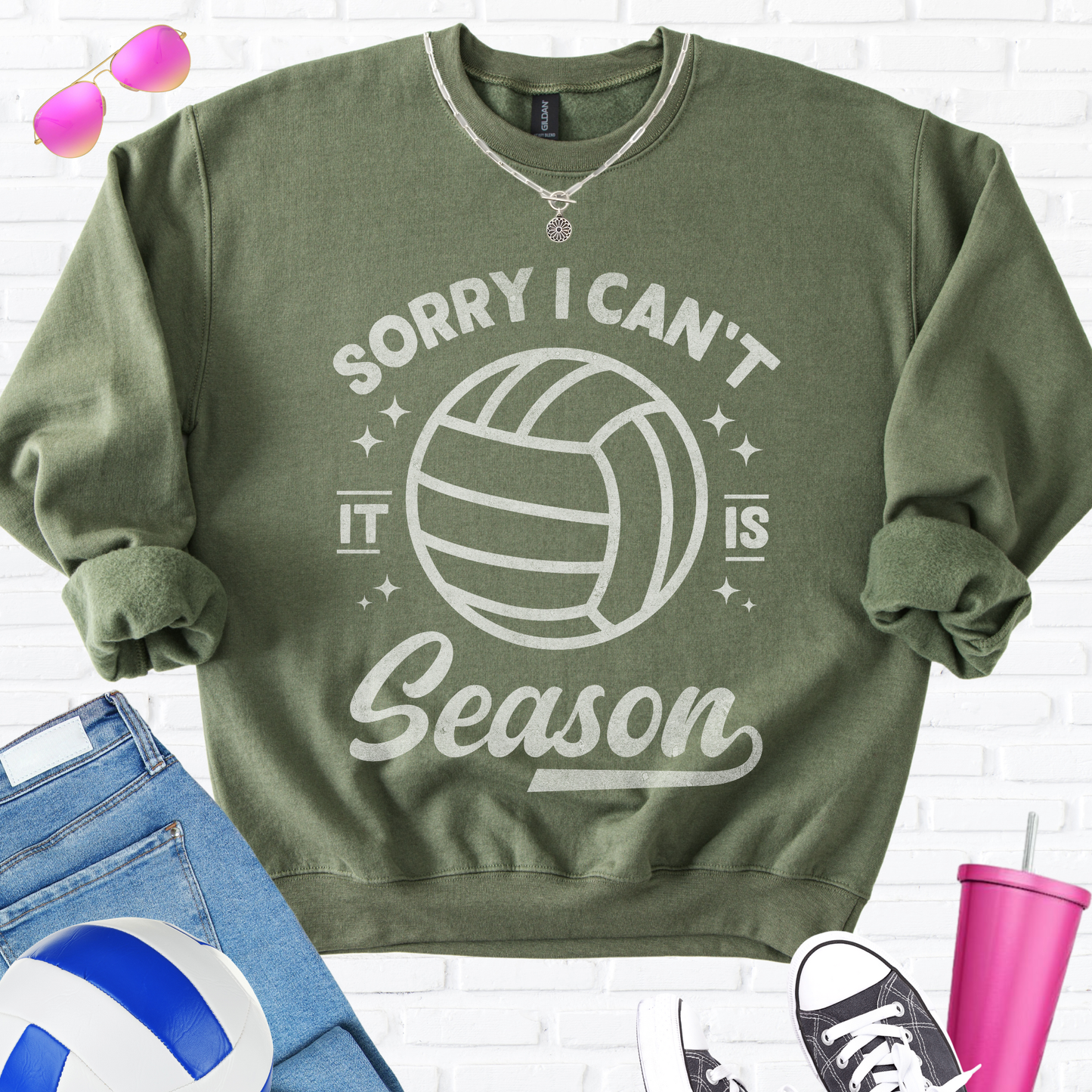 Sorry I Can't Volleyball Season Crewneck