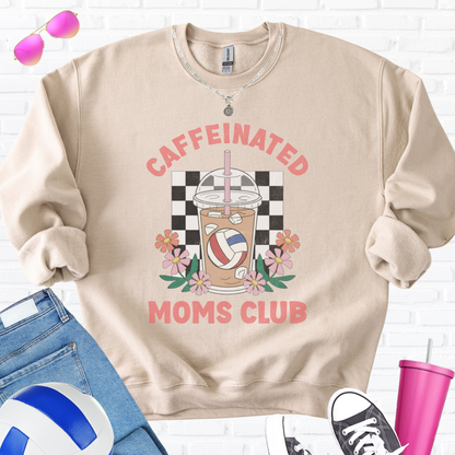 Caffeinated Moms Volleyball Club Crewneck