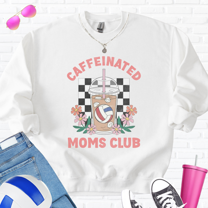 Caffeinated Moms Volleyball Club Crewneck
