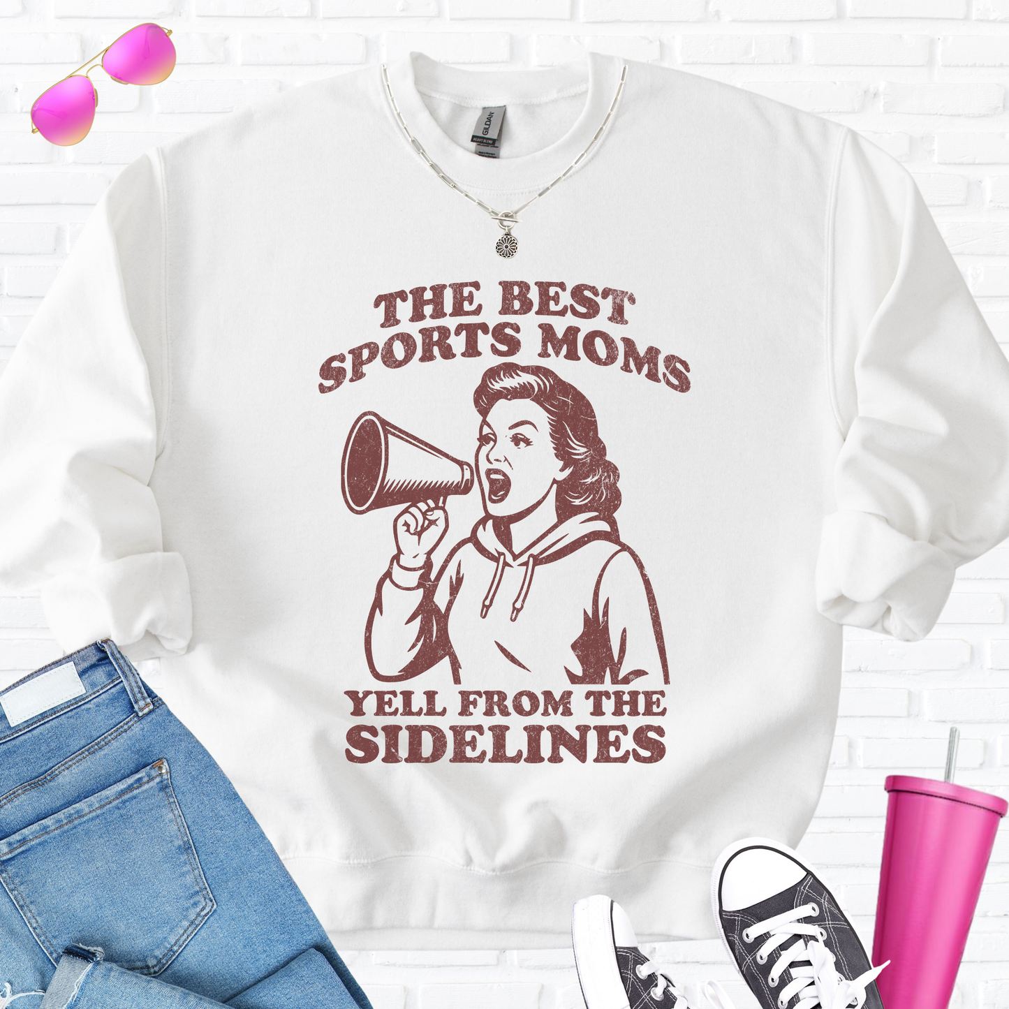 The Best Sports Moms Yell Crewneck
