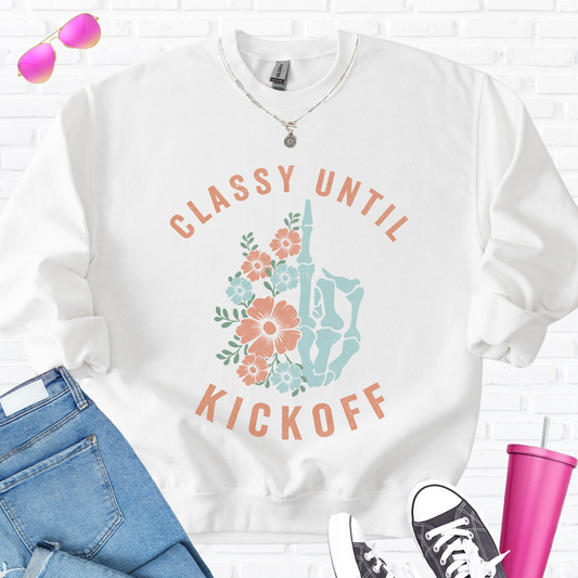 Classy Until Kickoff Crewneck