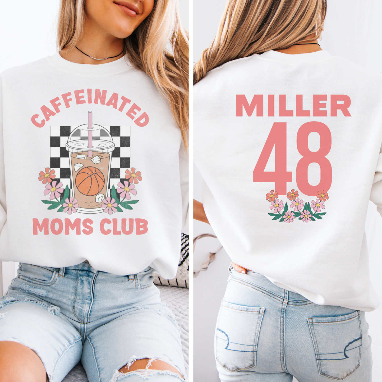 Caffeinated Moms Basketball Club Crewneck